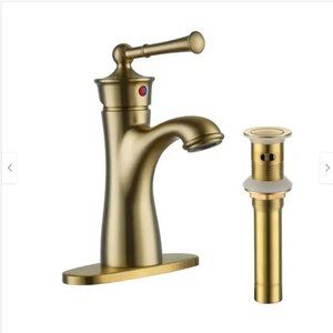 Bathroom sink faucet- single handle, brushed gold-new in box-Clihome